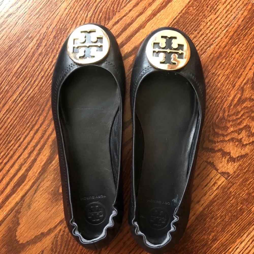 Tory Burch Black Minnie Travel Flats size 7.5 - Picture 3 of 8